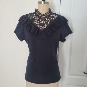 Ted Baker Black London Aurra Superstar Lace Inset Top